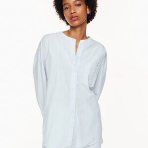 Wilfred Free Light Blue Striped organic cotton oversized Shirt size XS